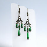 Green Victorian Earrings Milady Lorelle