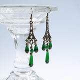 Green Elizabethan Earrings Milady Lorelle