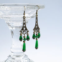 Green Victorian Earrings Milady Lorelle