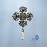 bronze renaissance brooch pin blue Duchess Lorraine