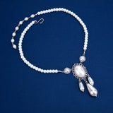 pearl teardrop necklace Renaissance wedding silver Princess Louise