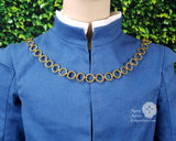 Medieval neck chain for men - antique gold Oldham chain 36"
