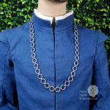 Medieval neck chain for men - antique silver Oldham chain 36"