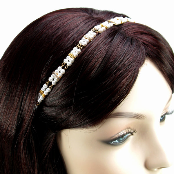 Renaissance Antique Gold and Pearl Headband - Lady Orla – Many Moons  Emporium