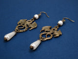 pearl dragon earrings bronze Lady Pendragon
