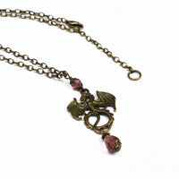amethyst dragon necklace bronze Lady Pendragon