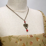 red dragon necklace antique bronze Lady Pendragon