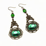 green renaissance earrings bronze Questa