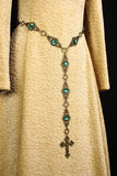 green medieval girdle belt bronze Questa