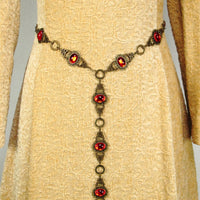 renaissance girdle belt with red gems antique bronze Questa