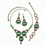 green renaissance necklace set bronze Questa