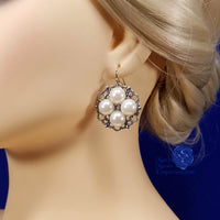 white princess queen elizabeth woodville pearl earrings silver
