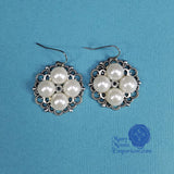 white princess queen elizabeth pearl earrings silver