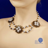 white princess queen elizabeth pearl necklace bronze