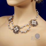 white princess queen elizabeth woodvilel pearl necklace silver