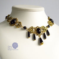 black Edwardian necklace antique gold Xanthe