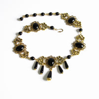 Black Renaissance necklace antique gold Xanthe