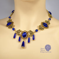 blue Renaissance necklace antique gold Xanthe