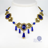 blue Renaissance necklace antique gold Xanthe