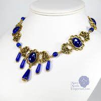 blue Renaissance necklace antique gold Xanthe