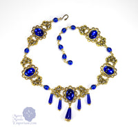 blue Renaissance necklace antique gold Xanthe