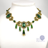 gold and green Edwardian necklace antique gold Xanthe